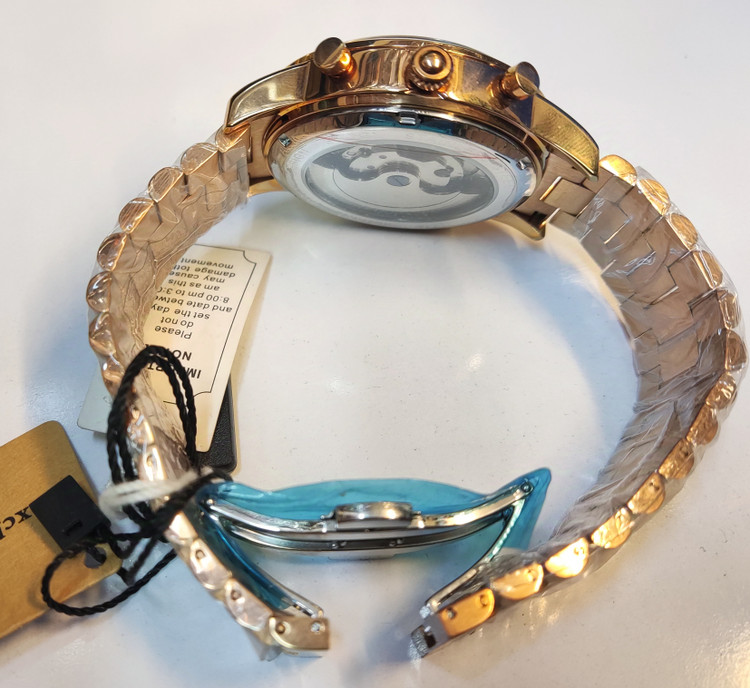 ساعت مچی مردانه SEIKO سیکو فلزی اتوماتیک مکانیکی اسکلتون درب پشت شیشه ای بند رزگلد صفحه استیل کد 3057