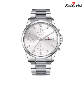 ساعت مچی زنانه SwissArt سوئیس آرت فلزی سه موتور فعال فول تایم بند و قاب استیل صفحه استیل کد 920037